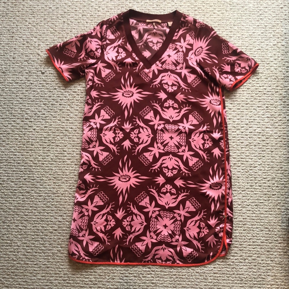 Scotch & Soda shirt dress, maroon/pink floral print